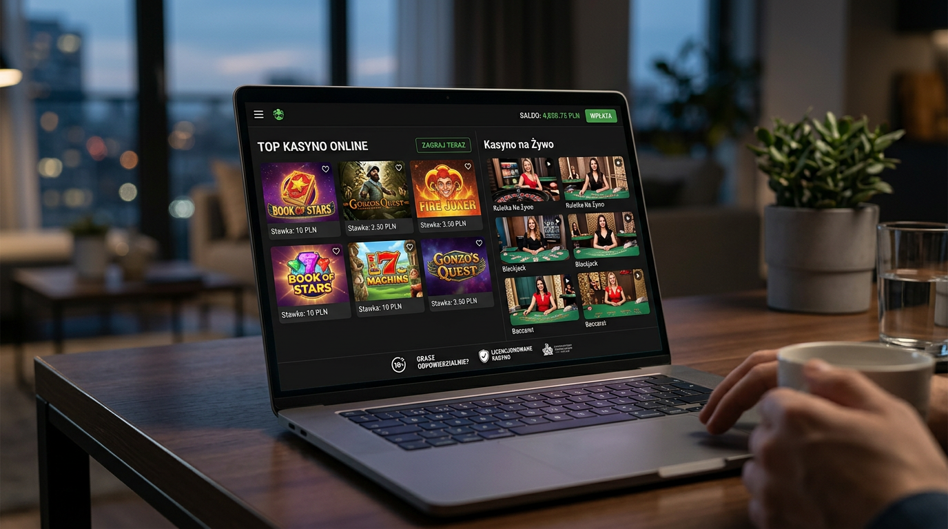 Najlepsze gry kasynowe w Polsce - nowoczesny interfejs kasyna online